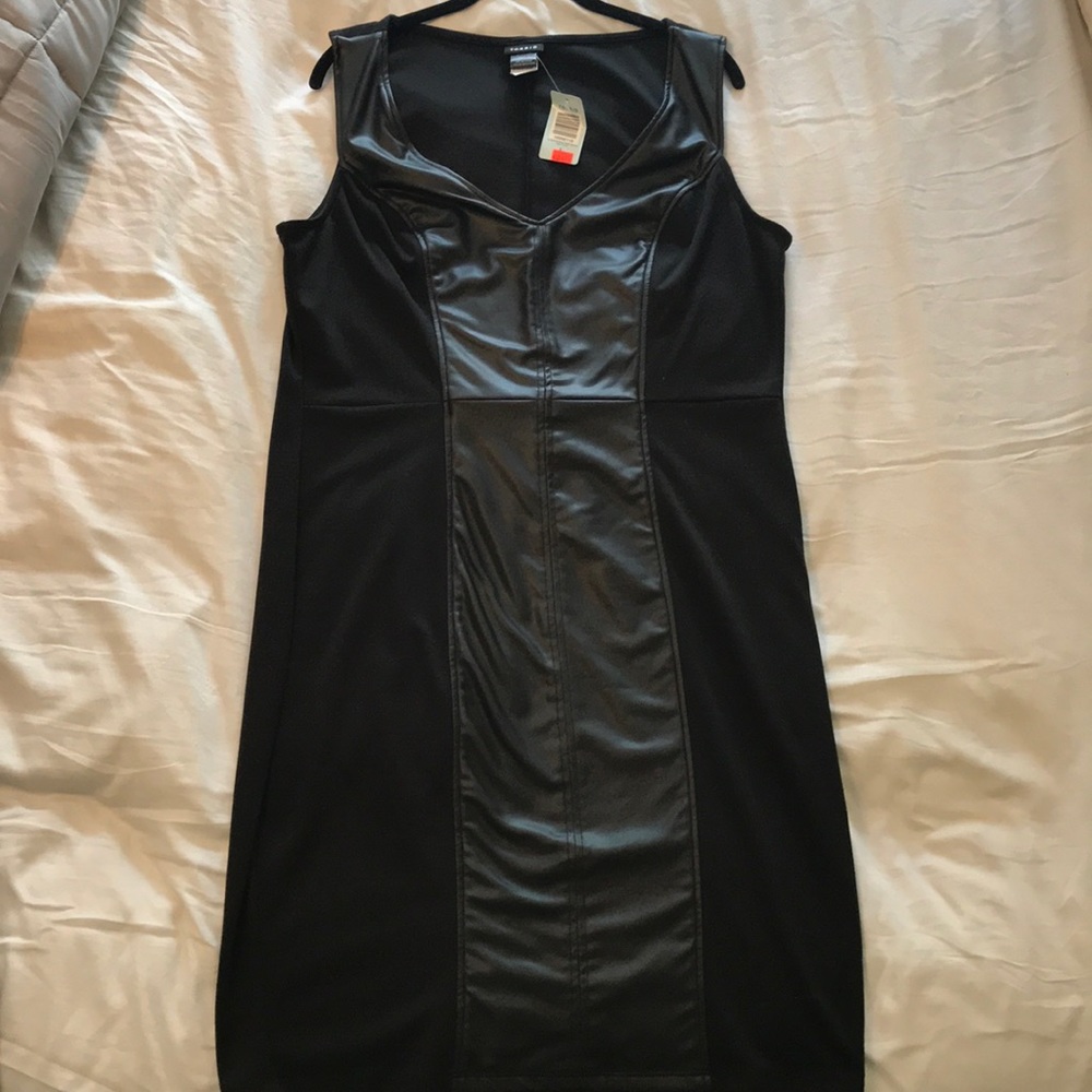 Torrid Black Bodycon Dress with Faux Leather